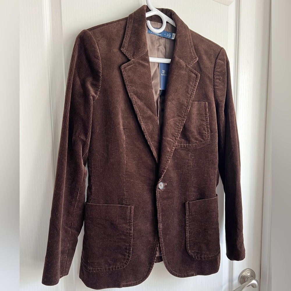 NWT POLO RALPH LAUREN CORDUROY BUTTON BLAZER JACKET DARK BEECH BROWN SIZE 6 - Picture 2 of 15